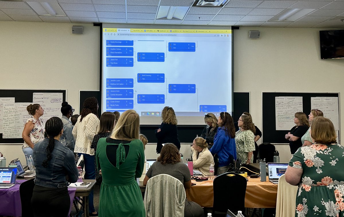 SCPSProfLearn's tweet image. Work hard, play hard! Our instructional coaches had a fierce brain break - rock, paper, scissors competition. #powerinteamwork @SpotsySchools