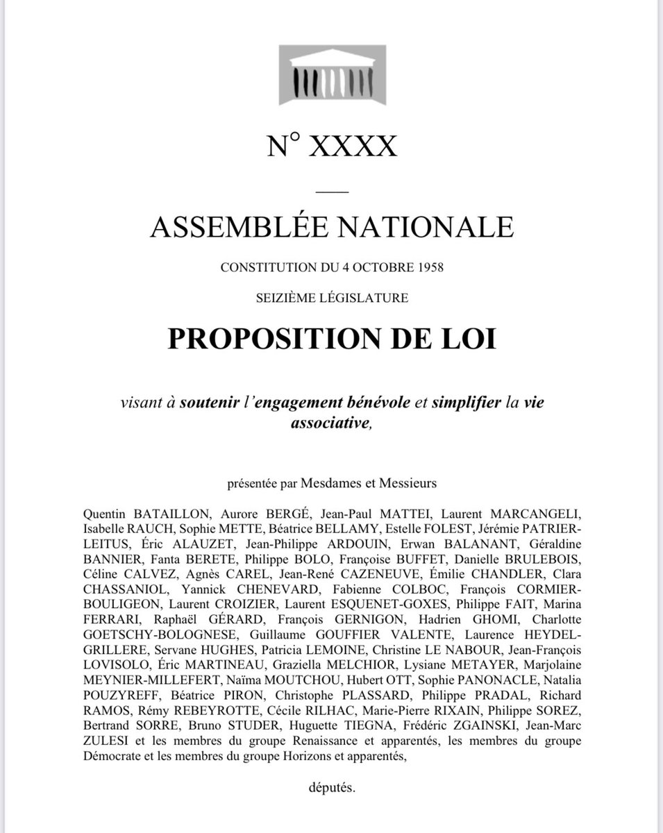 Fruit d’un travail collectif des trois groupes de la majorité @DeputesRE <a href="/DeputesDem/">Les Démocrates</a> @Horizons_AN, cette PPL répond à des attentes concrètes de nos associations et de leurs représentants, remontées dans le cadre de la consultation de <a href="/Asso_Gouv/">Associations_gouv</a> 🤝