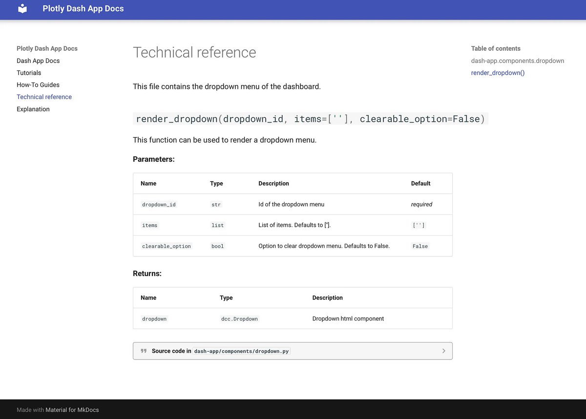 plotlygraphs's tweet photo. Documentation is a crucial aspect of software projects – ensuring simplified code base maintenance, improved collaboration and knowledge sharing, time savings for developers and cost savings for the company. 💸

Read this article by Janik Tinz and Patrick Tinz to learn how to create custom documentation for your #Dash app with #MkDocs. 📚 https://t.co/AhaU6065Lb