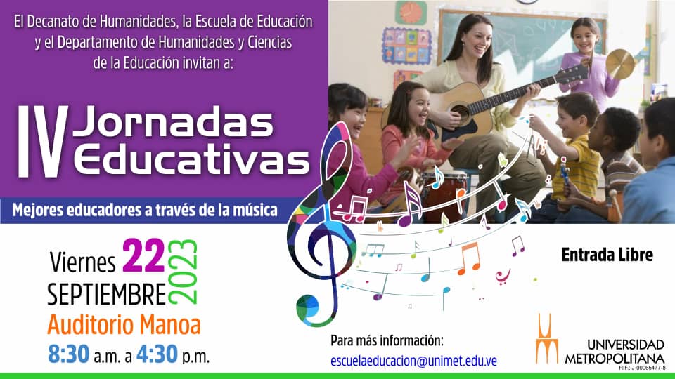 milagrosbri's tweet photo. IV Jornadas de Educación: Mejores educadores a través de la música. 

Viernes 22 de septiembre
8:30 a.m. a 4:30 p.m.
Lugar: Universidad Metropolitana. Auditorio Manoa

Link para el formulario de registro de  inscripción: https://t.co/LbnFJUY11m

Entrada libre https://t.co/LfBIR4kL65