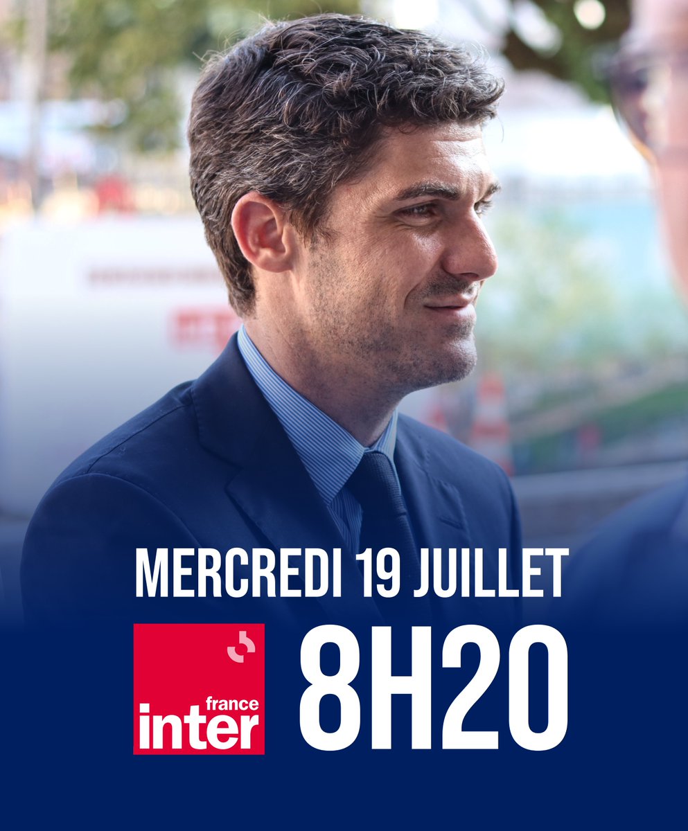 Je serai l’invité de la matinale de @franceinter, demain à 8h20 #le69inter