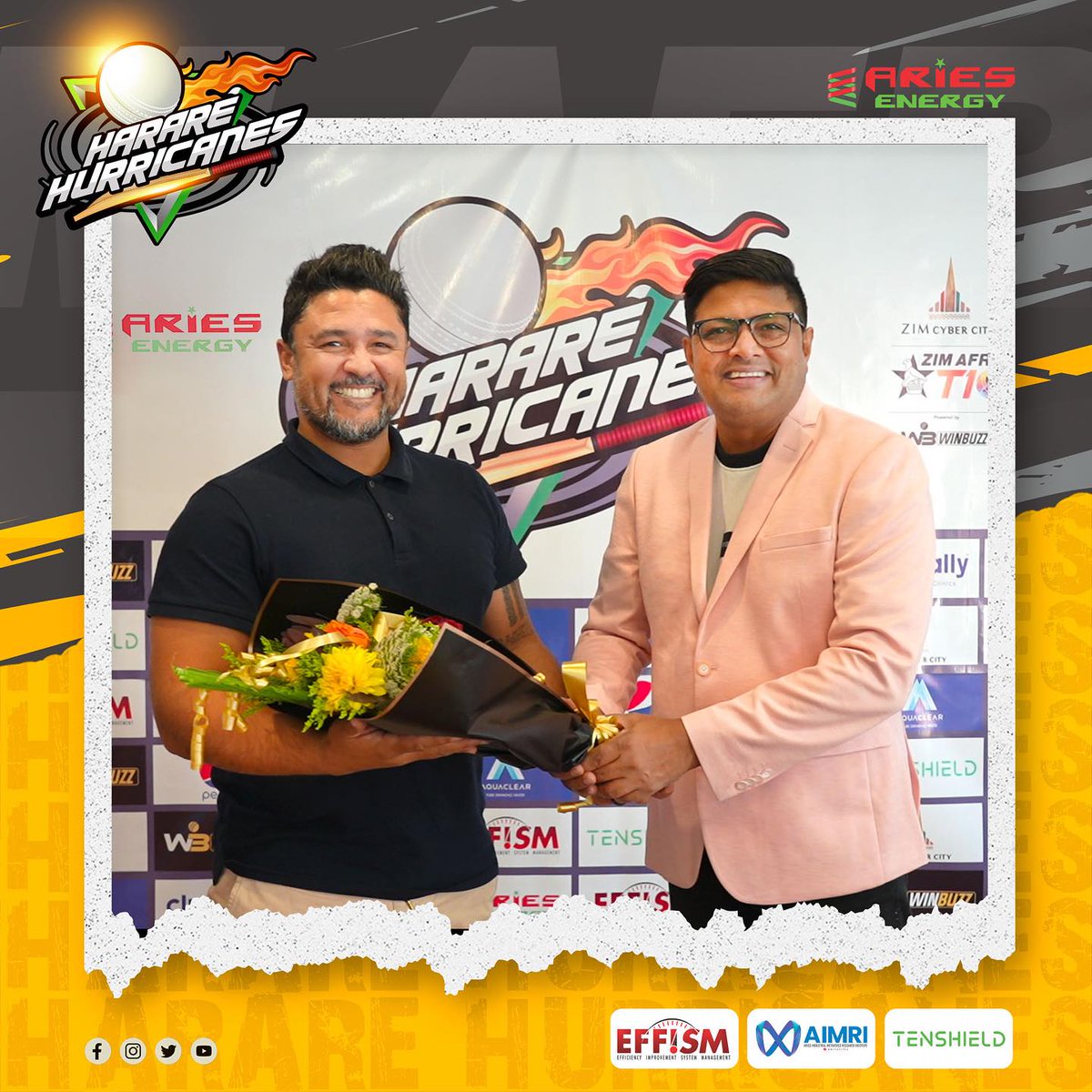HarareHurricane's tweet photo. #RyanBailey joins Team #HarareHurricanes as the Batting coach. We are sure your tactical strategies and guidance will work to make our team stronger. We are delighted to have you onboard!
Dr. Prabhiraj N, CEO of Harare Hurricanes, hands over the team jersey to him
#cricket #coach https://t.co/iZLykZJZ0d