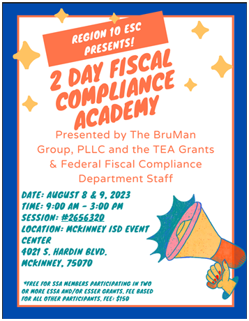 Join us for a two day Fiscal Compliance Academy!
