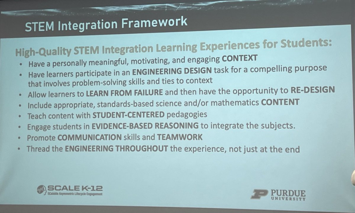 Brilliant breakdown for STEM integration education ⁦<a href="/PurdueINSPIRE/">INSPIRE</a>⁩ #scalek12