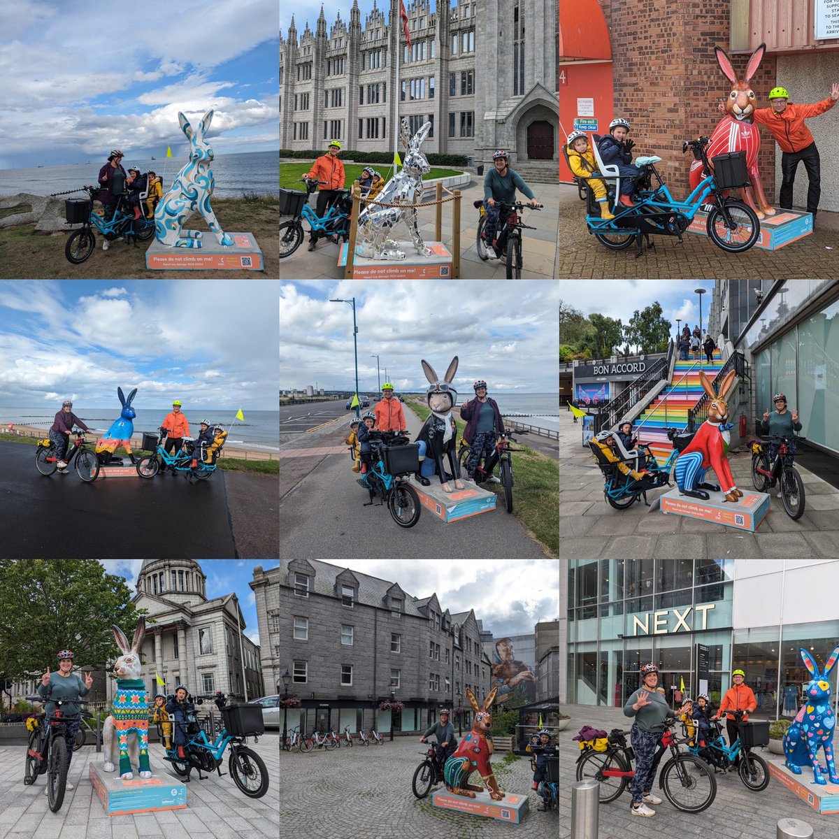 LocalOutrider's tweet photo. #TheBigHop2023 in Aberdeen: 19 hares; 2 bicycles; 1 family all done in under 3hrs!
#LocalOutriderAtoBtoZ
#FamilyCargoBike
#CycleLocalJourneys
#SupportLocalPeople
#Aberdeen #Cycling
#FreeParking
@ClanNow https://t.co/h4ETIfrODY