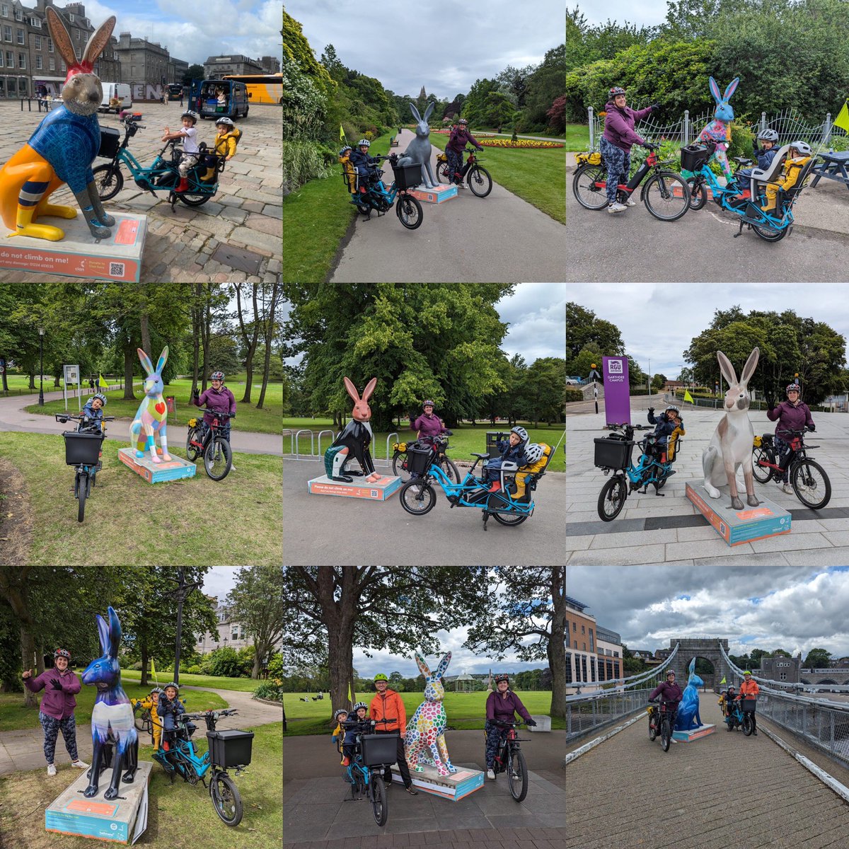 LocalOutrider's tweet photo. #TheBigHop2023 in Aberdeen: 19 hares; 2 bicycles; 1 family all done in under 3hrs!
#LocalOutriderAtoBtoZ
#FamilyCargoBike
#CycleLocalJourneys
#SupportLocalPeople
#Aberdeen #Cycling
#FreeParking
@ClanNow https://t.co/h4ETIfrODY