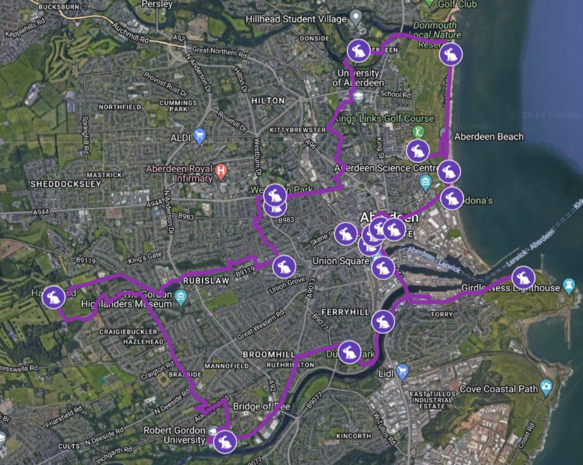LocalOutrider's tweet photo. #TheBigHop2023 in Aberdeen: 19 hares; 2 bicycles; 1 family all done in under 3hrs!
#LocalOutriderAtoBtoZ
#FamilyCargoBike
#CycleLocalJourneys
#SupportLocalPeople
#Aberdeen #Cycling
#FreeParking
@ClanNow https://t.co/h4ETIfrODY
