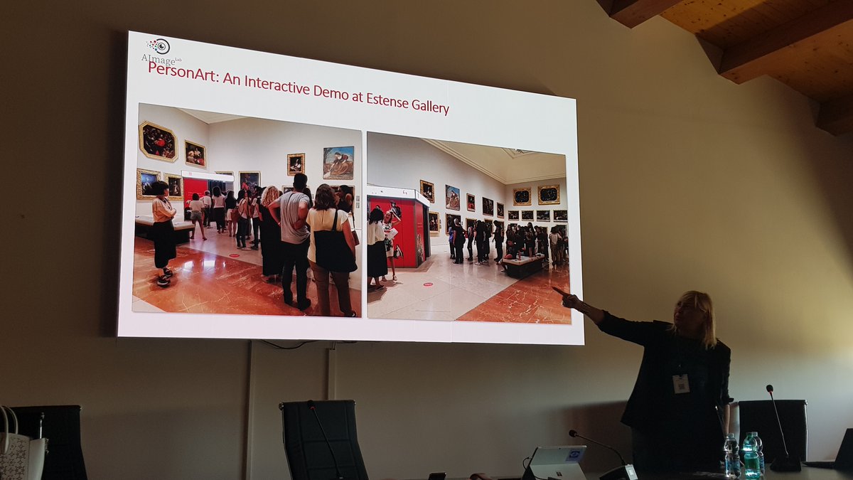XR/AISummerSchool "Generative AI: from image to text &amp; return" lecture" <a href="/ricucch/">Rita Cucchiara</a> #PersonArt uses AI/CV to search for similarities between photos &amp; artworks Playful approach looking for 'characters' identified as most similar to the visitor's face #reinherit Toolkit like approach