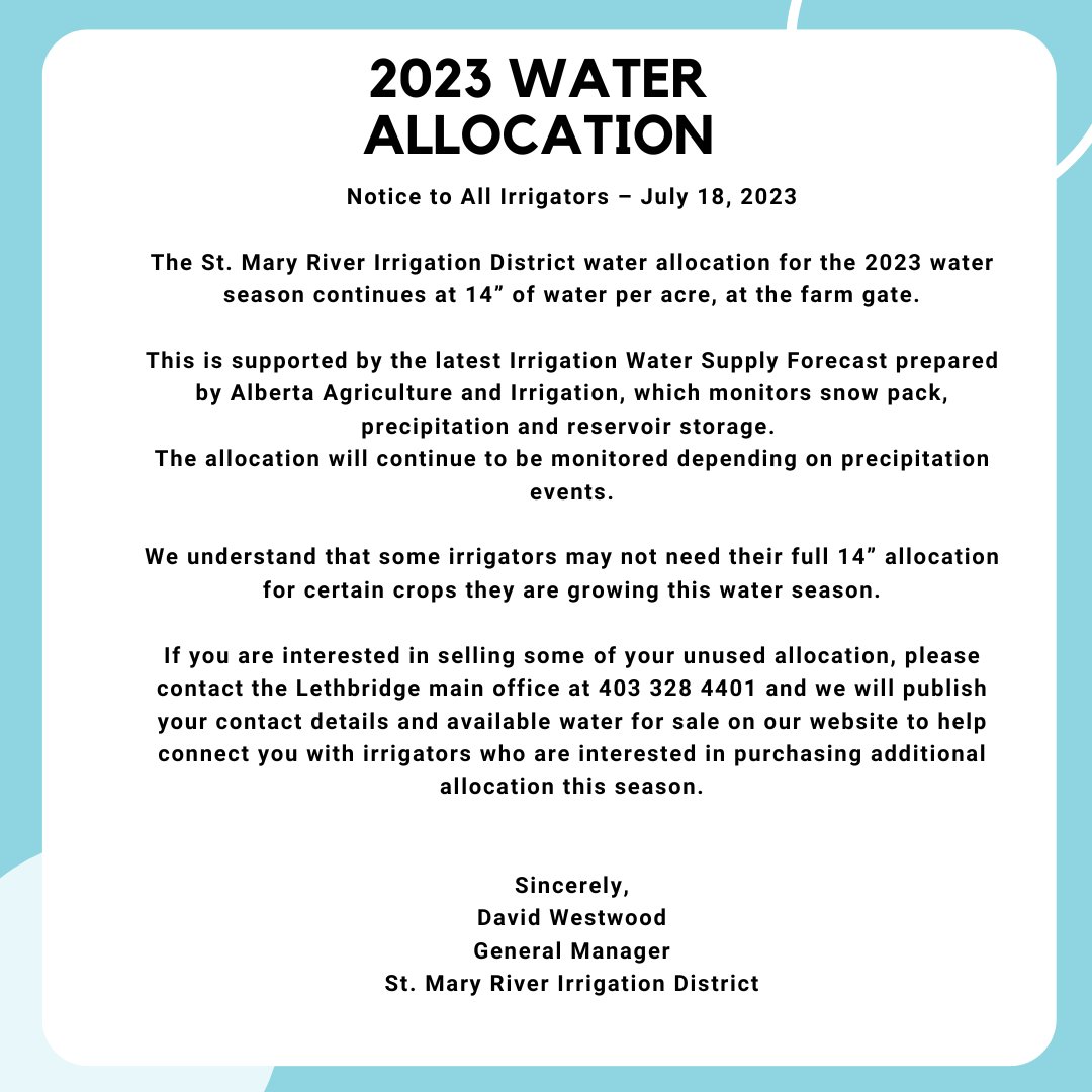 St. Mary River Irrigation District (@stmaryirrig) on Twitter photo 
