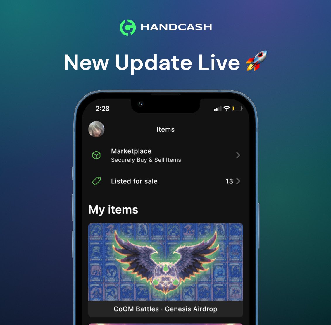 handcashapp's tweet photo. We’ve launched several improvements to the Items section of HandCash with our latest v5.4 update

Now live on Android and iOS 🔥

Download today! ⏬ https://t.co/qlO2IA4gMF
