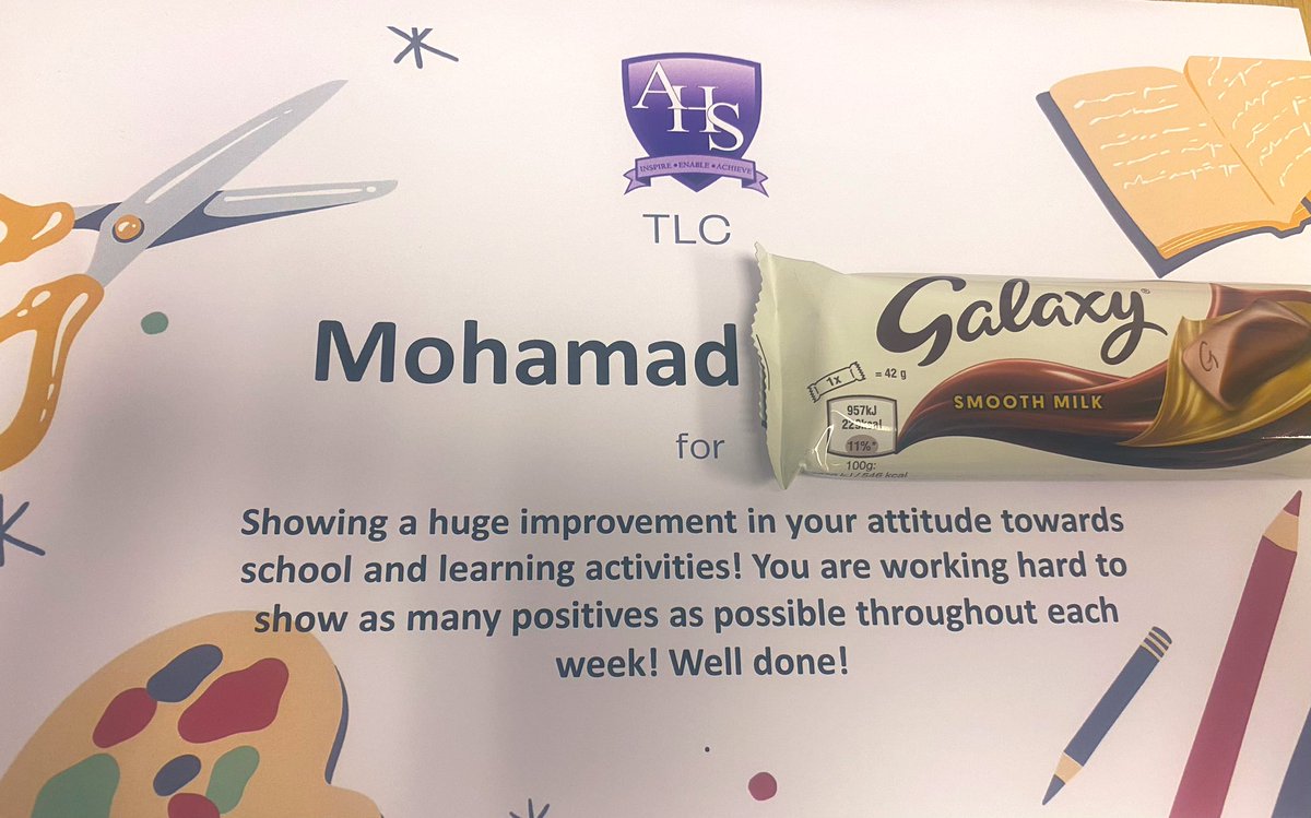 LDixon25's tweet photo. Mohamad was over the moon with his #teamladder certificate and we are so grateful to his mum for our lovely cake!! Yummy!! ๐คฉ #endoftermtreats https://t.co/Zb4CuudLAD