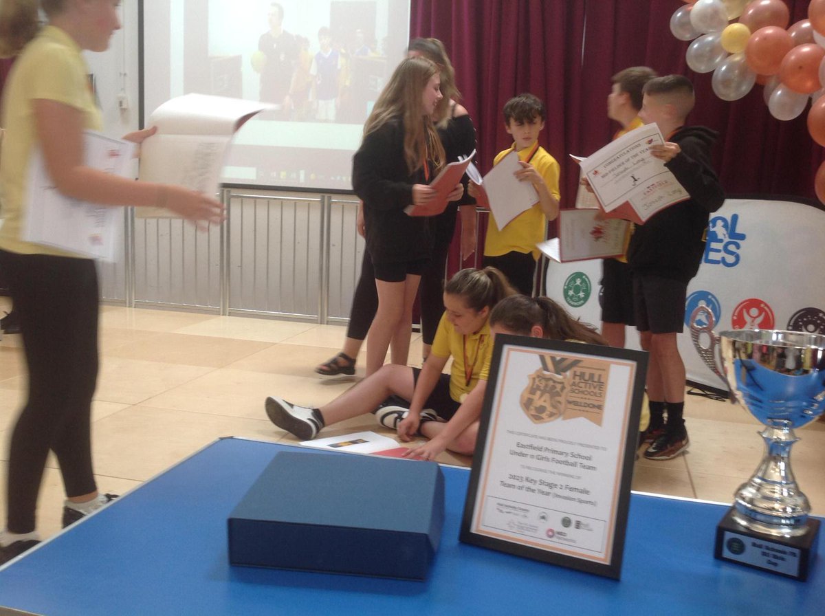EastfieldPSHull's tweet photo. More images from our first Sports Presentation Awards event. Well done to the children who received an award - we are proud of all of our sporting athletes this year! 🏆Thanks to @HullActiveSch for your events, this year! #EPSPE https://t.co/POuK2ReHEx