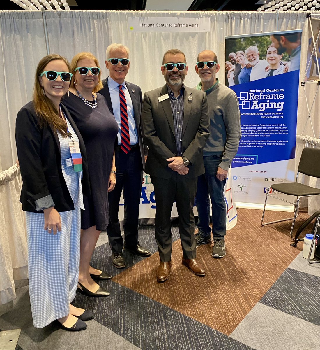 Brian Lindberg and our #ReframingAging advisory board member, @EspinozaNotes, are rocking their #reFRAMEaging sunglasses this Summer! Who else grabbed a pair at #USAging23?