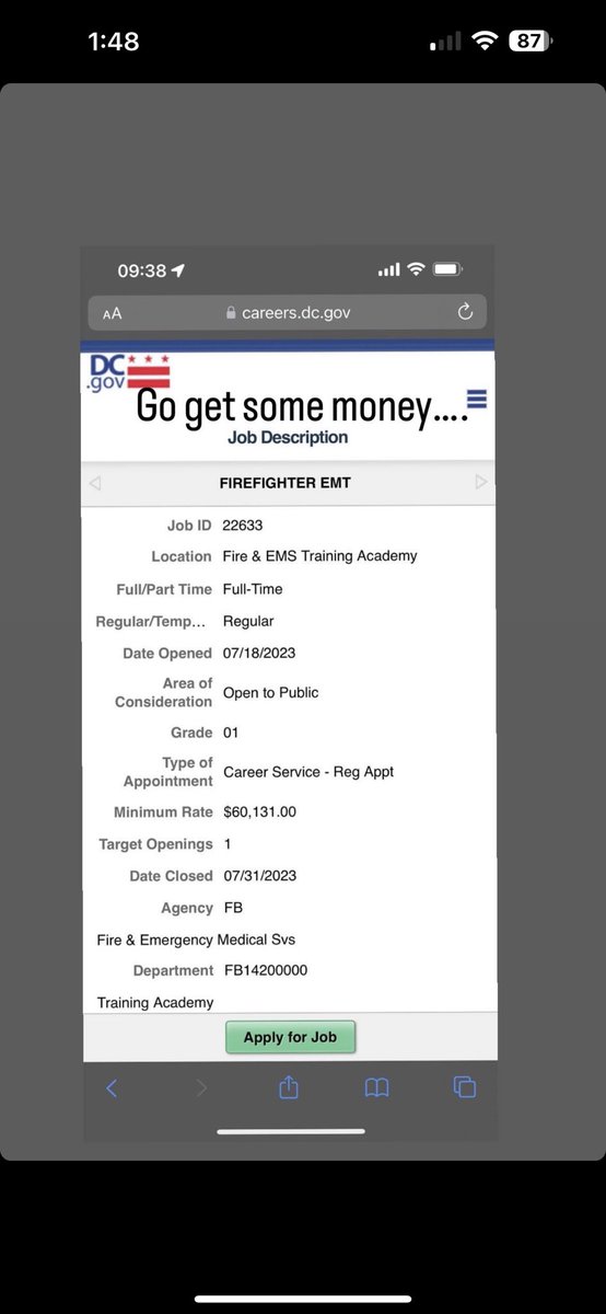 killmoenewsdc's tweet image. All the youngsters out there!!! If you don’t have any felonies go apply and change your life today!!!!! The streets ls not it!!! 18-21 No felonies , finished school, and can pass a drug test