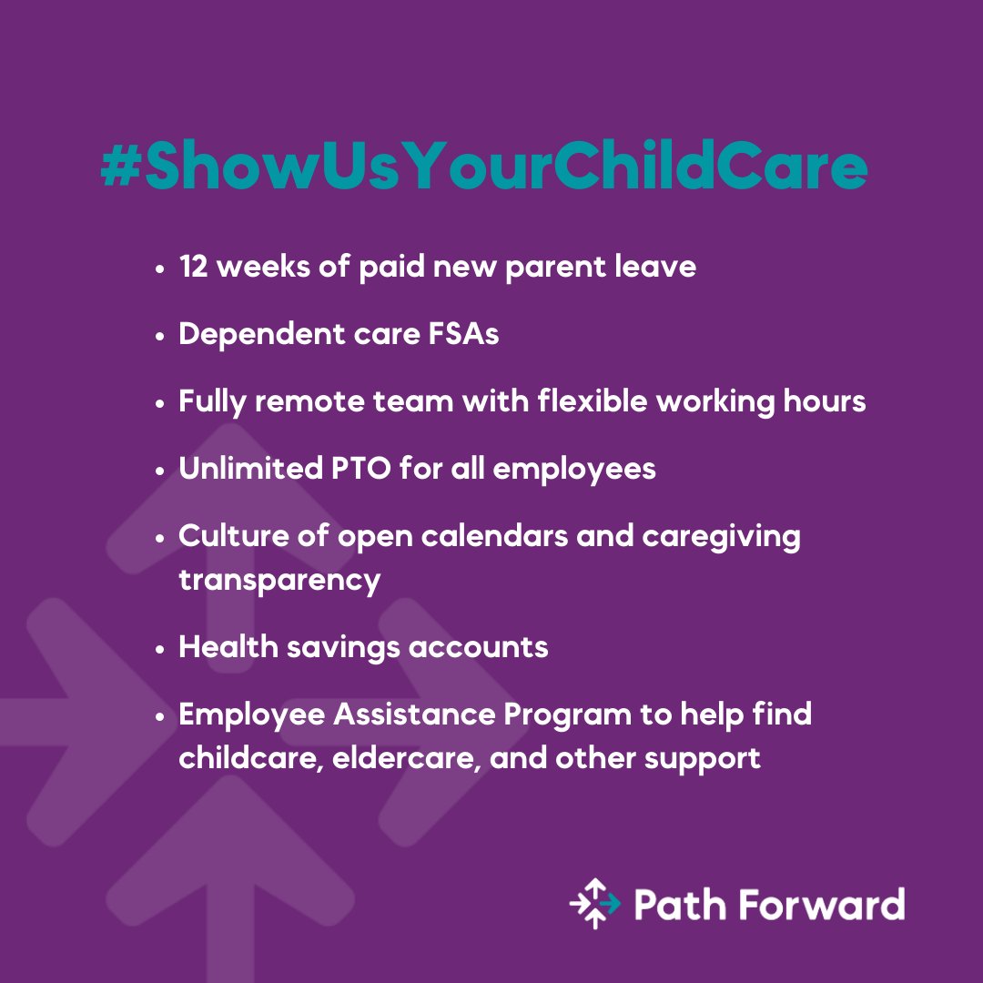 We’re proud to join #ShowUsYourChildCare to show that even small orgs (like ours!) can do big things as an employer to support caregivers. Our mission is to create a world where caregiving and career ambition can coexist, for our team and for all. <a href="/theskimm/">theSkimm</a> <a href="/MomsFirstUS/">Moms First</a>