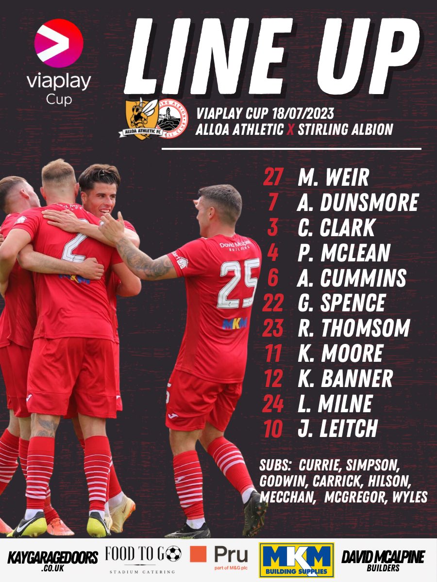 This evening’s starting XI to face <a href="/AlloaAthleticFC/">Alloa Athletic FC</a>