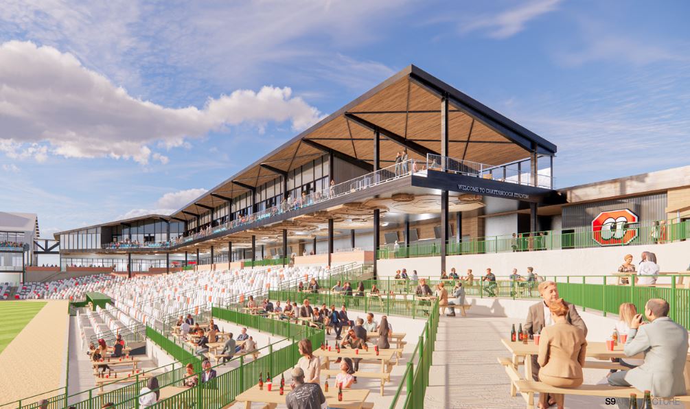 newschannelnine's tweet image. JUST IN: The master developer for the proposed new Chattanooga Lookouts stadium has just shared renderings that depict his vision for the ballpark &amp;amp; the South Broad District surrounding it.

FULL GALLERY HERE: newschannel9.com/sports/sports-…