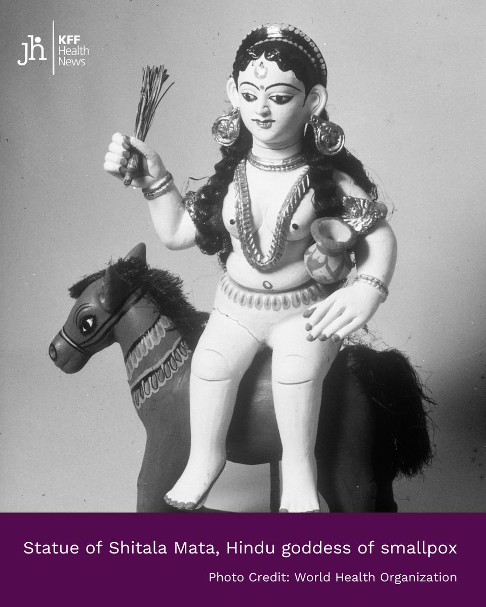 KFFHealthNews's tweet image. Many in his community believed that smallpox was divine, sent by the Hindu goddess Shitala Mata, so they were hesitant to get vaccinated and interfere with the divine.

Bhadani says diseases like smallpox weren’t just a matter of bad luck. To many, they were the will of the gods.