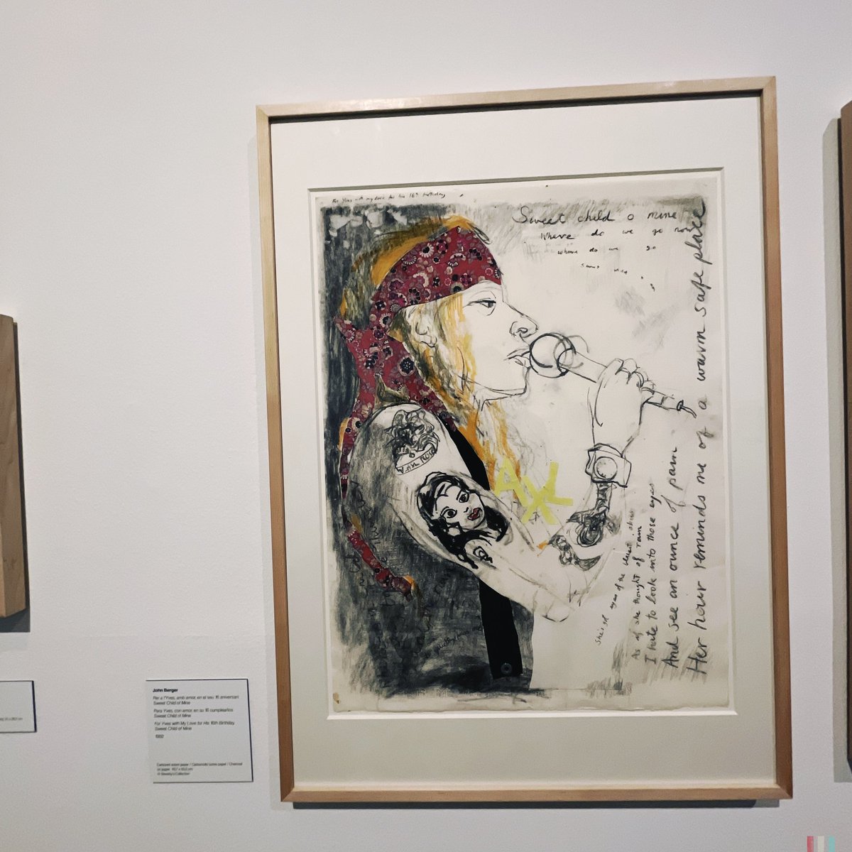 Of possible interest to @egabbert, @JamCharlesworth, & @marchxness: portraits of Axl & Slash by John Berger, spotted at the Permanent Red exhibition in Barcelona. https://t.co/jZ94tBnJ0j