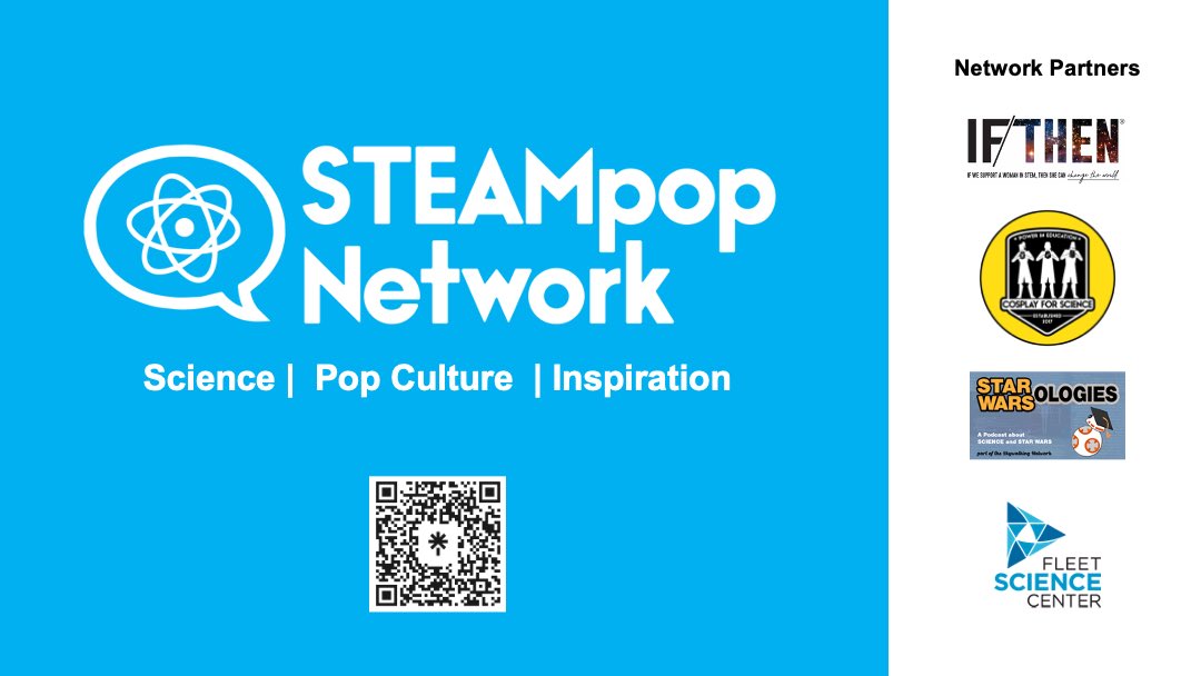 Did you know Cosplay For Science is part of the <a href="/STEAMpopNetwork/">STEAM Pop Network</a>? We’re STEAM professionals, educators, and enthusiasts dedicated to combining science and pop culture! Come find us at #SDCC2023 and the <a href="/ComicConMuseum/">Comic-Con Museum</a> STEAM Fair!