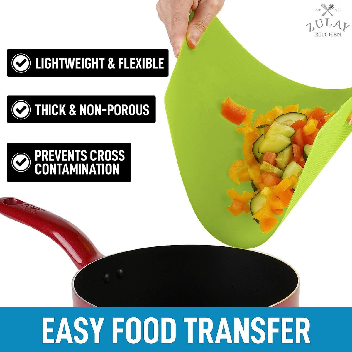 Extra Thick Flexible Cutting Board Mats for the Kitchen ✨

✅NON-SLIP, TEXTURED SURFACE
The slightly textured surface maintains knife sharpness and also helps reduce cut marks on the board. 💯

Check this out! 📣
amazon.com/Zulay-Cutting-… 🛒