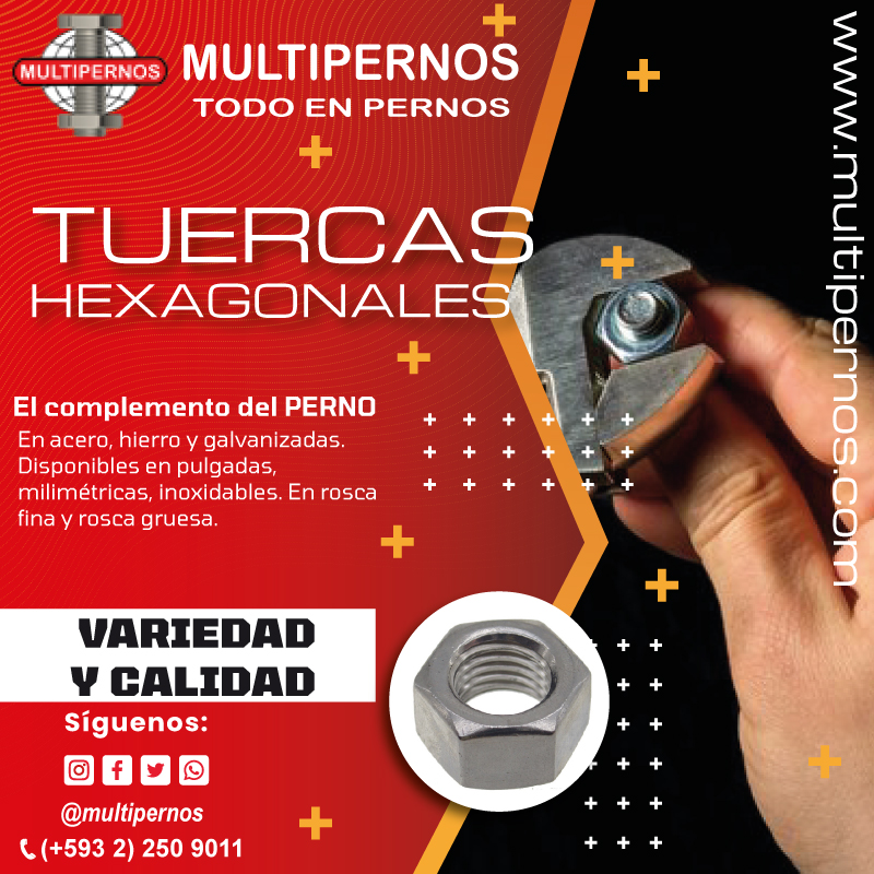multipernos's tweet photo. Las #tuercas #hexagonales son piezas en cuya parte interna tienen una rosca dentro se introduce un perno con igual tipo, diámetro y paso de rosca
☑️Visítanos:https://t.co/WyCStIkoo4
☑️Ajustan pernos o varillas roscadas de sistemas desmontables
☑️Se ajustan con llaves de boca fija https://t.co/PC2Wg7AvpN