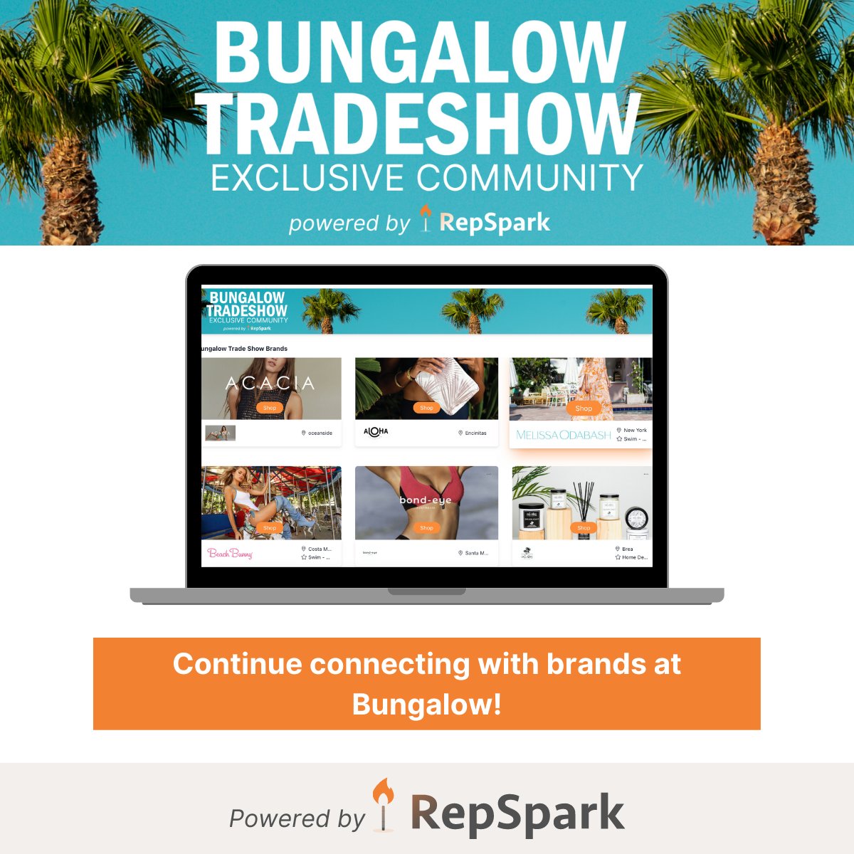 repsparkhq's tweet image. The Bungalow Tradeshow was last month, and if you didn’t get a chance to see all the brands or connect with new ones, you still can on the Bungalow Tradeshow Exclusive Community!

hubs.ly/Q01Y0YvV0
#BungalowTradeshow #Attendees #ExclusiveCommunity #B2B #Wholesale