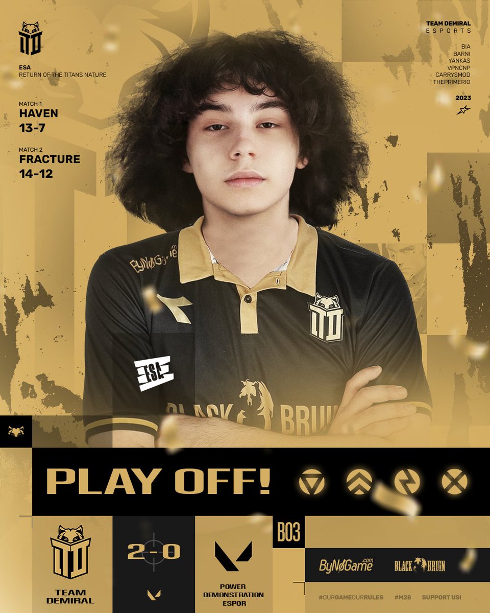 PLAYOFF! 🔥

Return of The Titans NATURE turnuvasında playoff aşamasına katılmaya hak kazanıyoruz. 

Tebrikler takım! 👊

#M28 #OurGameOurRules