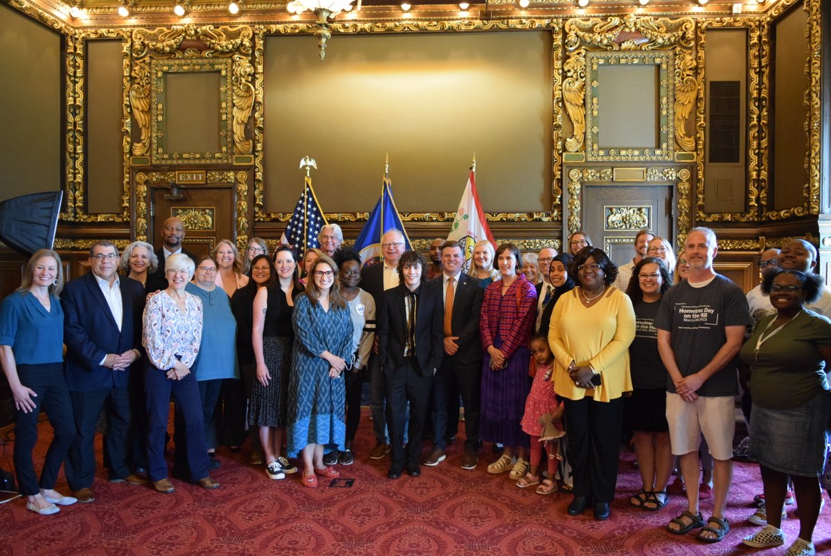 Great to celebrate our historic session for housing today with <a href="/GovTimWalz/">Governor Tim Walz</a> <a href="/LtGovFlanagan/">Lt. Governor Peggy Flanagan</a> <a href="/Lindsey_Port/">Senator Lindsey Port</a> and housing advocates  - powerful partners that worked together to make generational investments in home for thousands of Minnesota families. We're just getting started! #mnleg