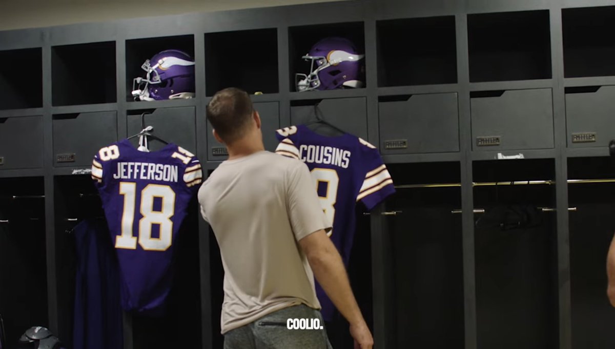 vikingsnationmn's tweet photo. Kirk Cousins reaction to the #Vikings throwback uniforms is priceless 😂👏 #skol https://t.co/sTlwEX38NY