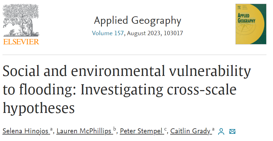 Are you interested in how #SpatialScale can impact #SocialVulnerability index and #FloodRisk outputs? Read our new paper in Applied Geography, where we also investigate how scale can have potentially disproportionate impacts on disadvantaged groups: (doi.org/10.1016/j.apge…) 1/n