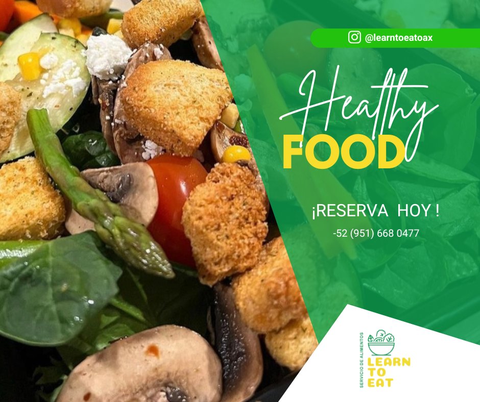 learntoeatoax's tweet photo. ¡Recuerda!
Learn to eat es una excelente opción para llevar una alimentación saludable, cumplir tus metas y objetivos, todo de acuerdo a tus gustos y necesidades, cada menú es elaborado y supervisado por nuestra nutrióloga 👩‍⚕️.

¡Nosotros cocinamos para ti 💚! 

📱+52 (951) 668 https://t.co/u7JDOeJLWW