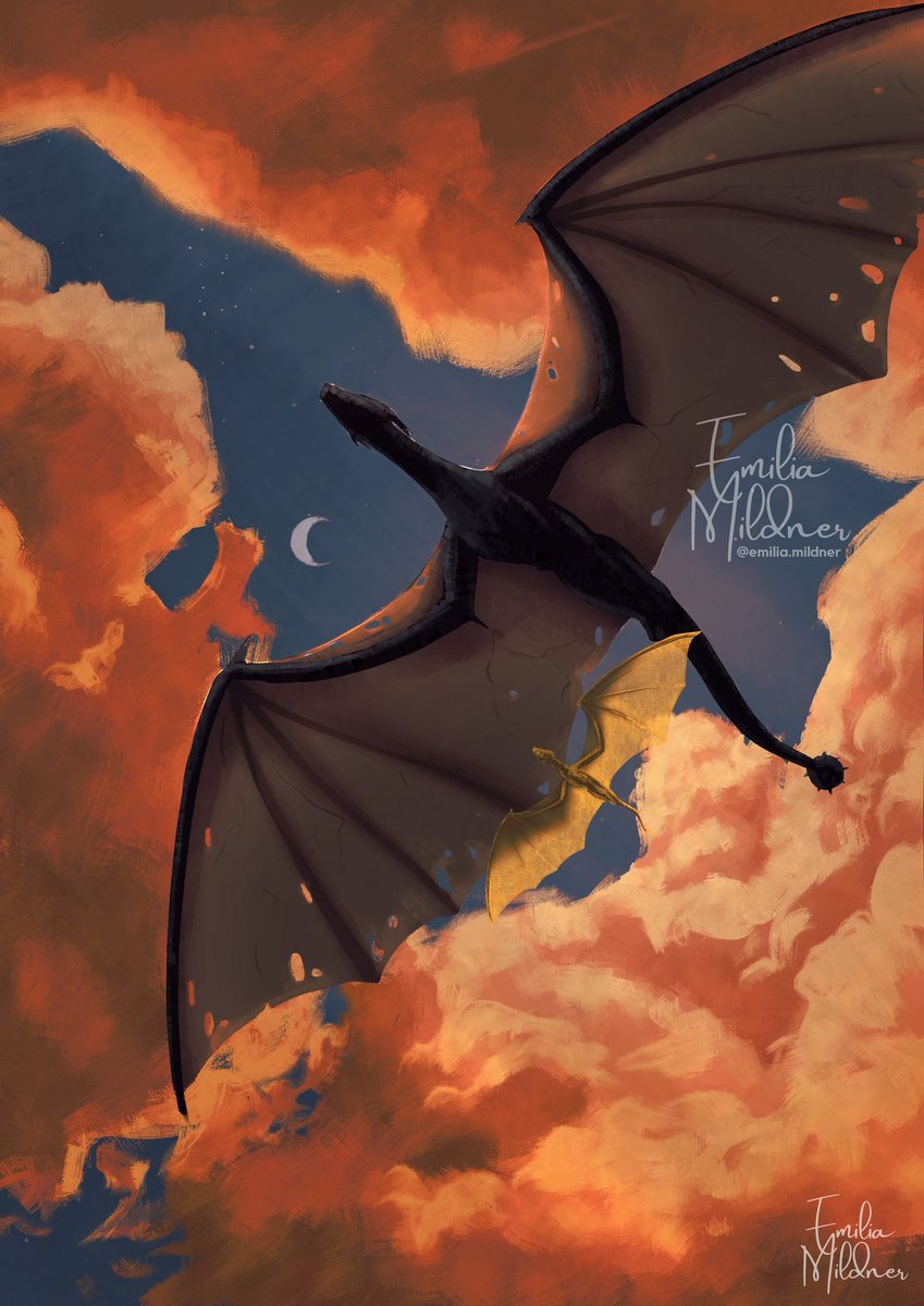 Flying lessons ✨
Tairn and Andarna from Fourth Wing by Rebecca Yarros