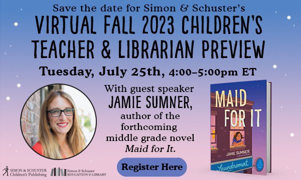 Hello, #teachers and #librarians! I have the honor of kicking off the @SimonKIDS Fall Children’s Preview this year and I hope you’ll join me Tuesday, July 25th from 4-5 pm ET. I’ll be talking about my newest novel and also my first book in verse! Link: simonandschuster.net/p/RSVP-Kids-fa…