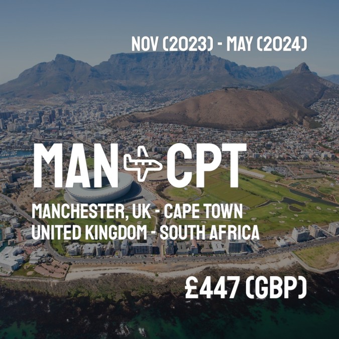 ✈️ Manchester, UK (MAN) to Cape Town (CPT) for only £447 (GBP) roundtrip 💸
30 live dates on Adventure Machine. - get the app on iOS or Android #manchester #manchesterunited #manchester_united #manchesternails #manchestermakeupartist