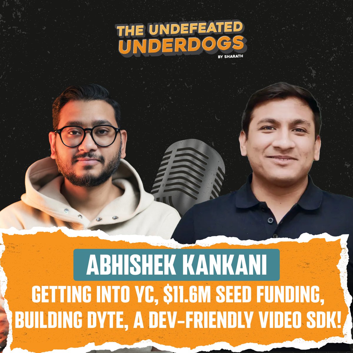 5harath's tweet photo. I'm stoked to introduce @dyte_io's new live-streaming SDK on @ProductHunt today: https://t.co/rtyXMSk1ah
To make the day a little special, I sat with @KankaniAbhishek(co-founder, CEO) on my podcast to talk at length about:
π Dyte's journey: Zero -> MVP -> @ycombinator
π How to apply for YC pre-PMF
π Different methods of reaching PMF
π€ $11.6M funding: Goals, targets, methods
π Getting @rrhoover on board
π± Dyte's new launch on PH
Links to the episode below ππΌ
