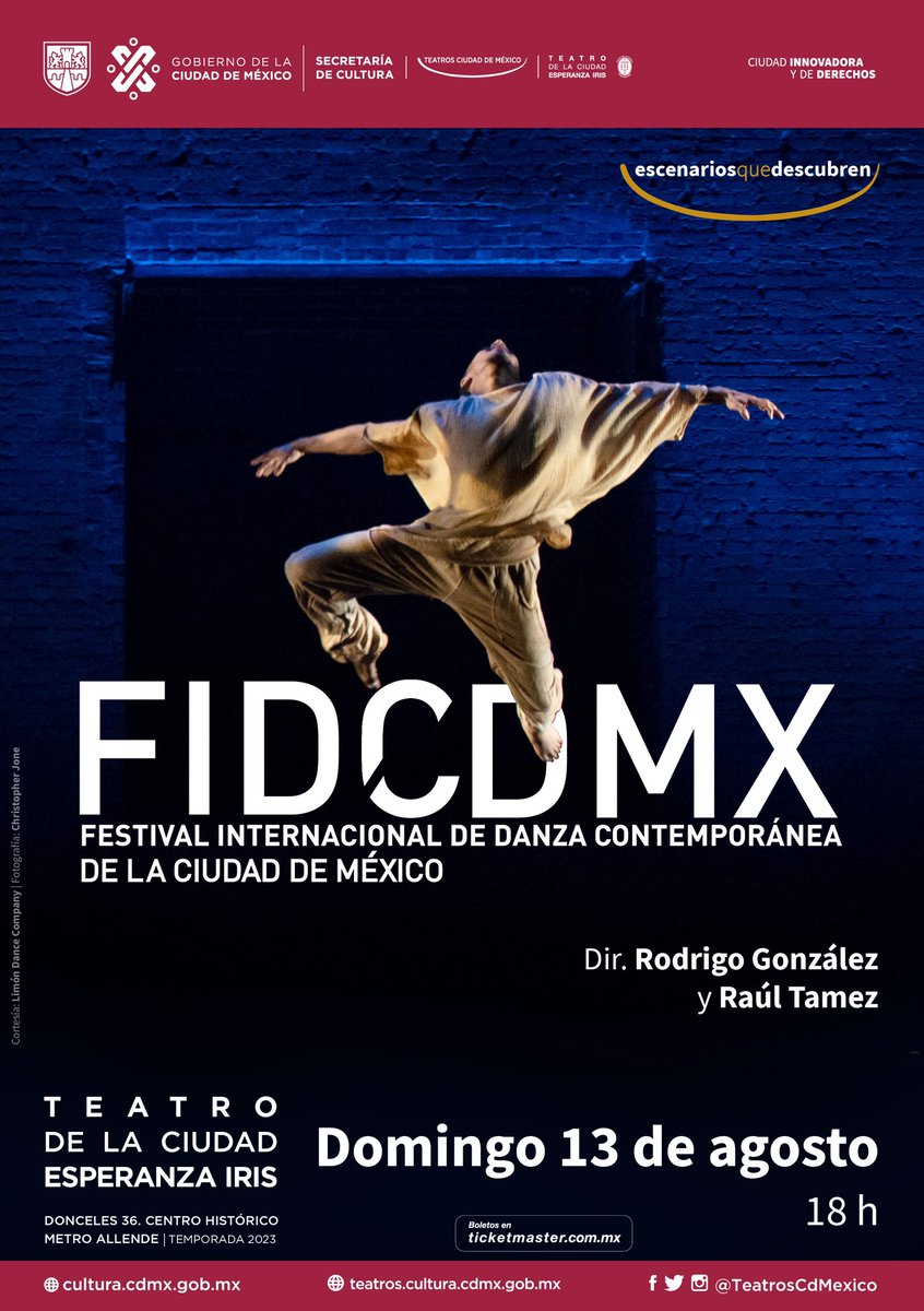 TeatrosCdMexico's tweet image. Del 29 de julio al 15 de agosto se llevará a cabo la octava edición del @FIDCDMX y tendremos en el #TeatroDeLaCiudad una función el domingo 13 de agosto en la que podrás ser testigo de la pieza coreográfica BLOT.

Boletos en taquilla y Ticketmaster 👉 bit.ly/43xjYGk