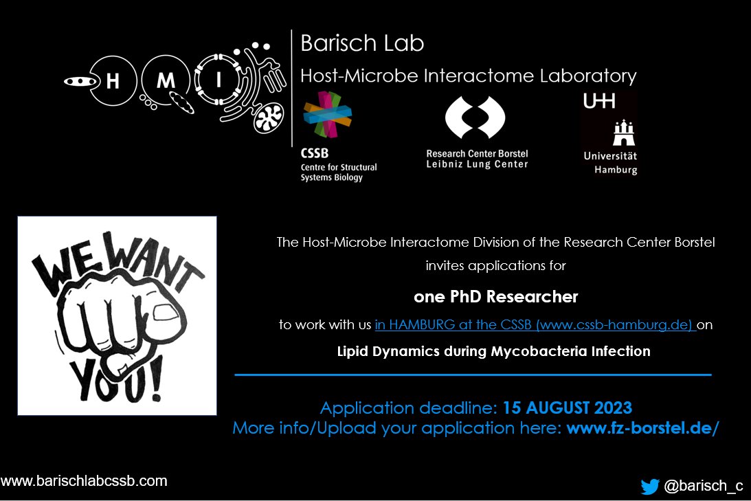 barisch_c's tweet photo. 🎓PhD position available in the Barisch lab @FZBorstel! Don't miss the opportunity to work in a young team in the middle of #Hamburg @CssbHamburg ! Apply now and unlock your potential!🔬Please RT! 💥#PhDPosition #ResearchOpportunity #Microscopy https://t.co/fTlgRGXGkr