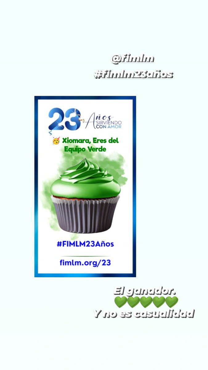 jiximc's tweet photo. @Virguez @FIMLM @CesarEdoMoreno #FIMLM23Años
@FIMLM 
💚☘️🍃🍀✅ https://t.co/i5gZorlgvi