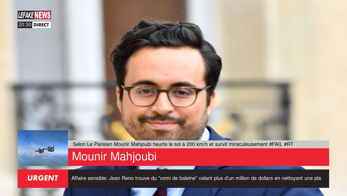 ⬜ Selon Le Parisien Mounir Mahjoubi heurte le sol à 200 km/h et survit miraculeusement #FAIL #RT
