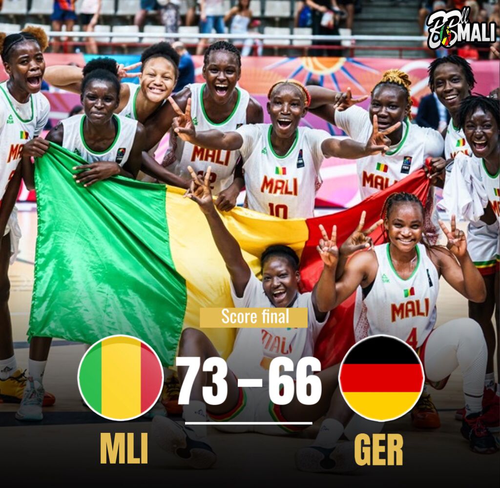 #FIBAU19 Women’s World Cup🏆 : Phase de groupe 

Le Mali remporte sa deuxième victoire consécutive face à L’Allemagne 🇩🇪 pour le compte de son troisième match de la coupe du monde féminine de basket-ball des moins de 19 ans.

#BBALLMALI