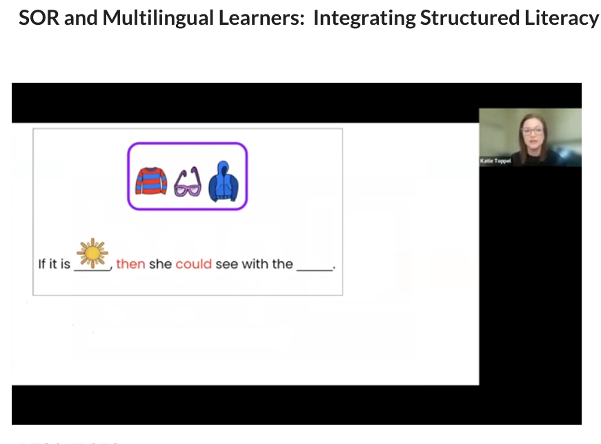 MrsDahl_ELD's tweet photo. As a language teacher, I'm curious about how to manage 1⃣ the importance of repetition and making meaning  while also 2⃣ guiding a child to accurately decode sentences. I love the idea of rearranging key words in a series of related, complex sentences! @KatieToppel #MLSummit https://t.co/lOpIbZwL9u