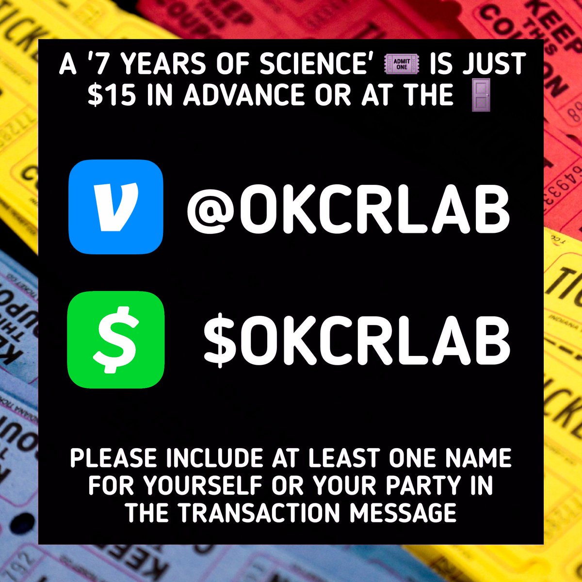 WrestlersLab's tweet photo. HOW TO ATTEND! 🎟🎟
#7YearsOfScience #7YoS https://t.co/d4f4rFx6Ky