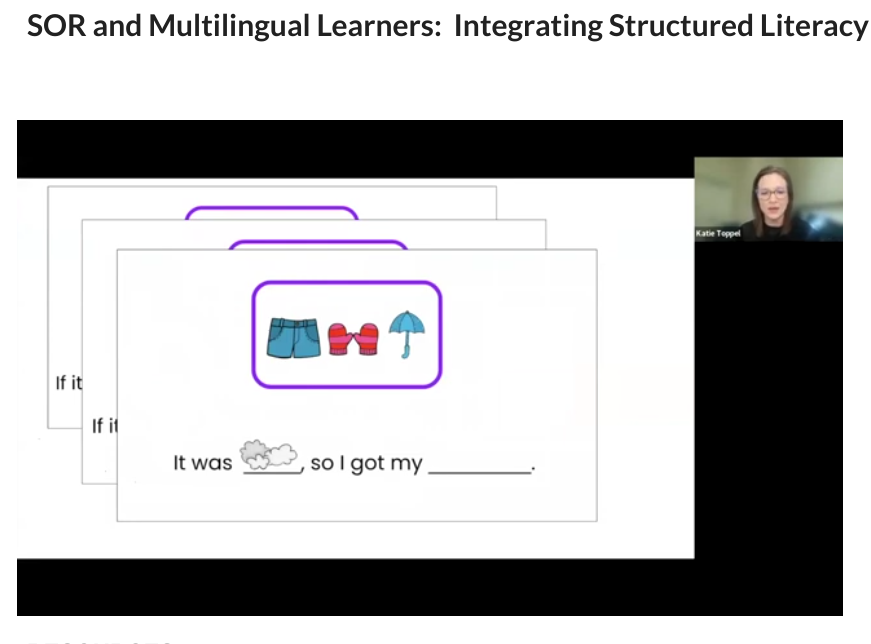 MrsDahl_ELD's tweet photo. As a language teacher, I'm curious about how to manage 1⃣ the importance of repetition and making meaning  while also 2⃣ guiding a child to accurately decode sentences. I love the idea of rearranging key words in a series of related, complex sentences! @KatieToppel #MLSummit https://t.co/lOpIbZwL9u
