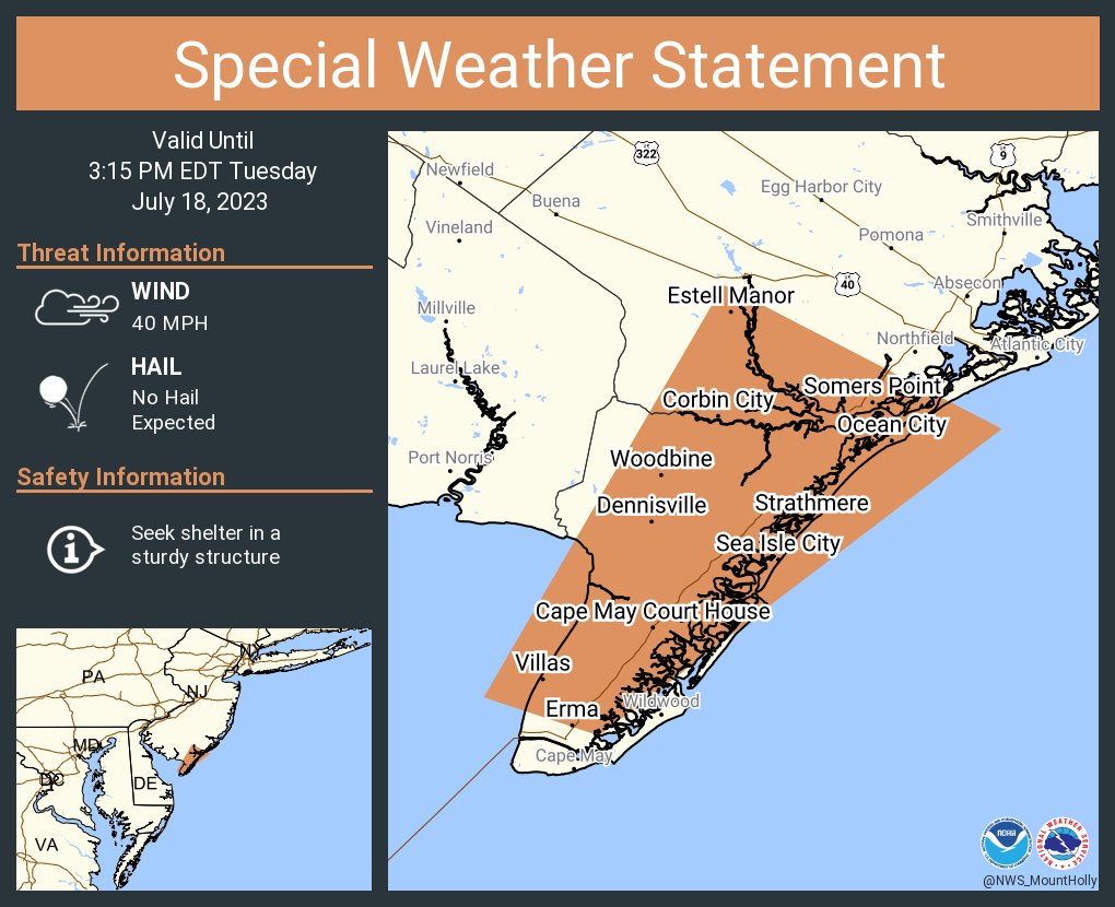 NWS Mount Holly on Twitter "A special weather statement has been