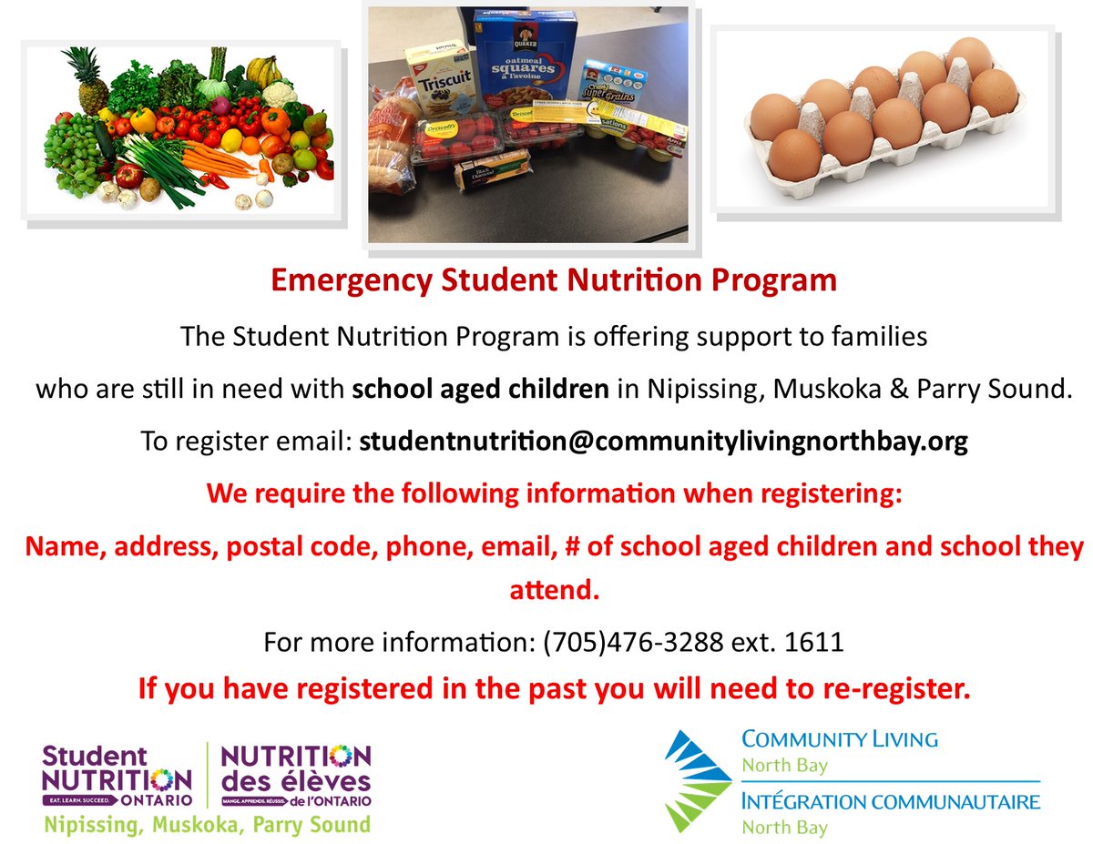 Our Student Nutrition program is offering support to families with school aged children during the summer months.  🍎🍌🥒🍓🍇🍉