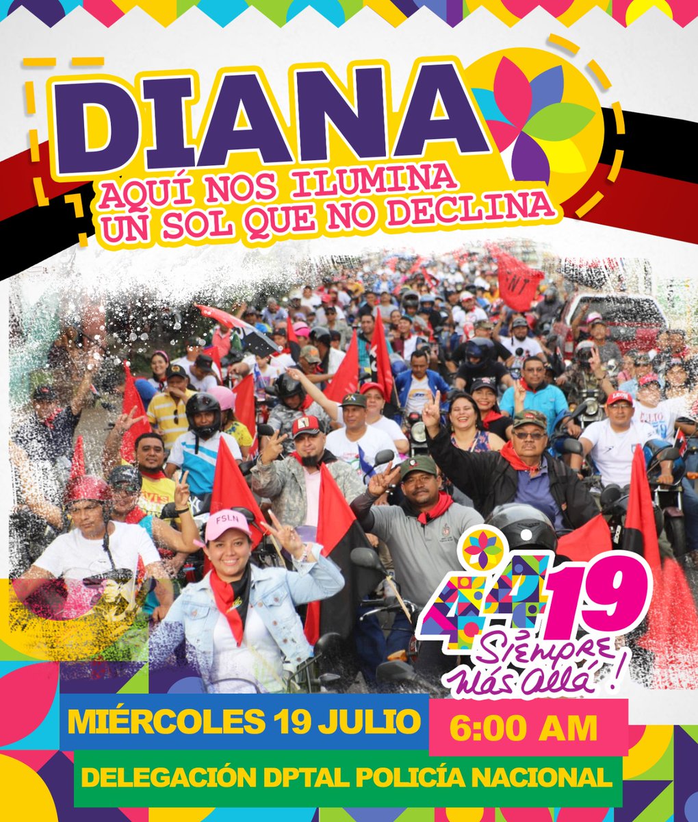 #4419SiempreVictoriosos 
#TropaSandinista 
#LeónRevolución desde muy temprano nos dirigimos a celebrar este 19 de julio.