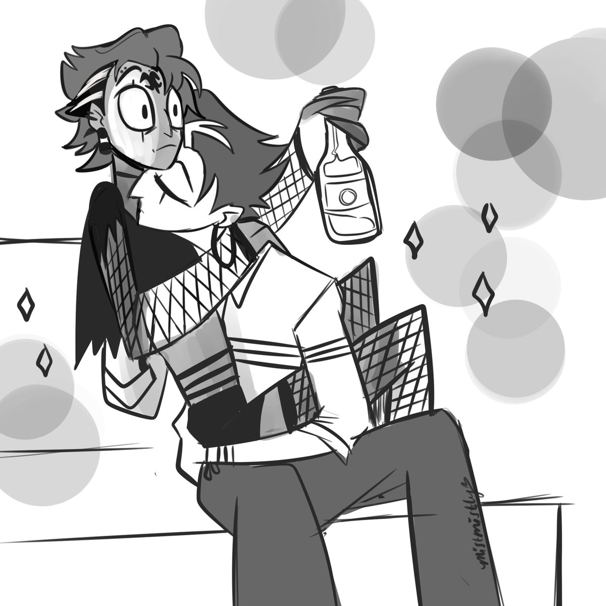 mistmistly's tweet photo. i forgot u asked for "dancing" in the prompt (and also i dressed stolas preppy omg) 😭 sorry, they're smoochin instead 🍺🍻⚡️💋
#stolitz https://t.co/GiAZPTEW77