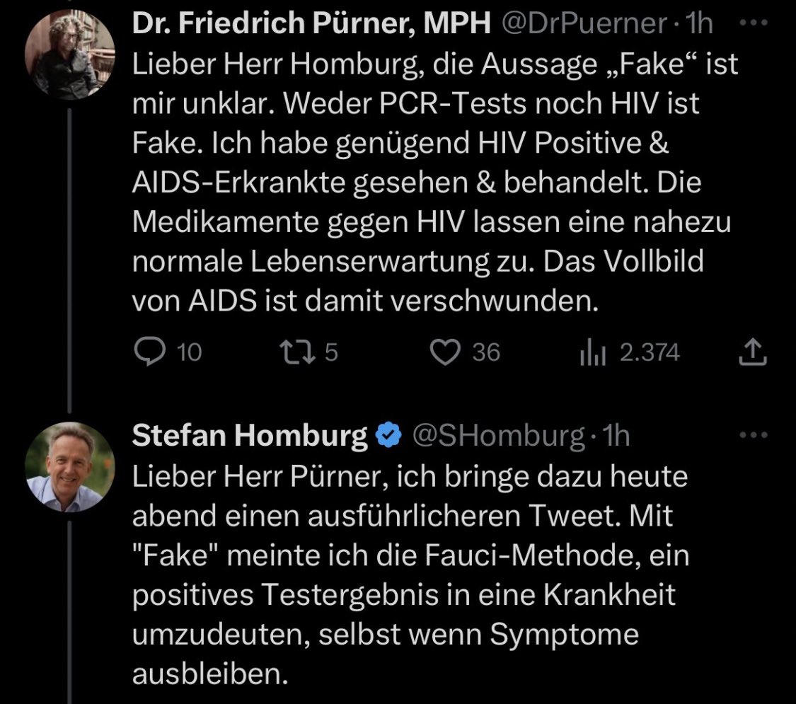 OrthopaeDenker (@dokhollidays) on Twitter photo ππππππππππππππππππππππππππβΌοΈ
Der Wahnsinn geht weiter:
Ex Amtsarzt und selbst Oberschwurbler Dr PΓΌrner erklΓ€rt dem komplett verwirrten BlockflΓΆten- Abbrecher Prof Humbug dass es HIV und AIDS wirklich gibt.
Das ist wirklich Comedy pur! ππππππππππππππππππππππππππβΌοΈ
Der Wahnsinn geht weiter:
Ex Amtsarzt und selbst Oberschwurbler Dr PΓΌrner erklΓ€rt dem komplett verwirrten BlockflΓΆten- Abbrecher Prof Humbug dass es HIV und AIDS wirklich gibt.
Das ist wirklich Comedy pur!