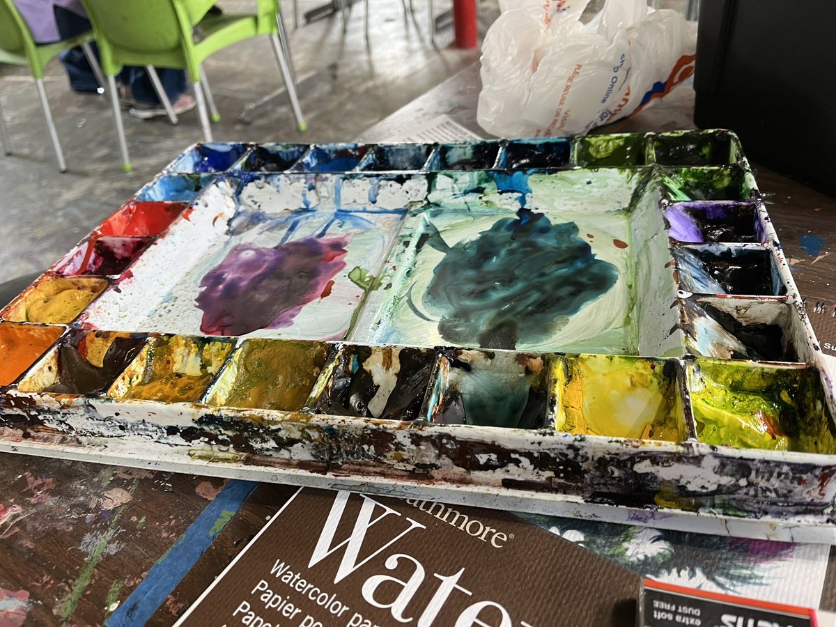 StoiaLu's tweet photo. Trying something new. Watercolor art. Back to class in Granville at Bryan Du Mansion. #OperationExplore #art #watercolor https://t.co/gBMbRrYGcz